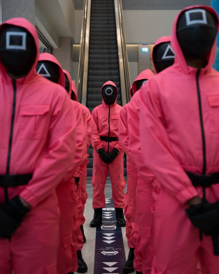 Ready to play again? Squid Game arrives in Saudi Arabia  The Pink Guards are here, and they’re turning the terminal into their playground!