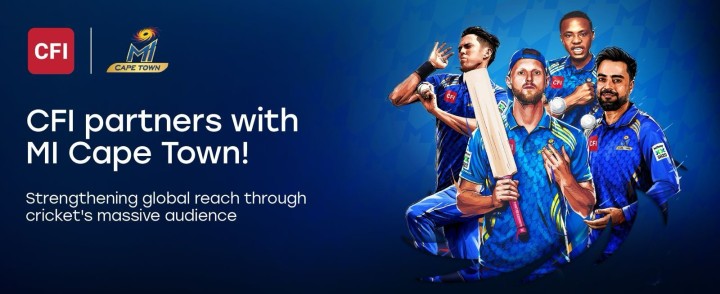 CFI BECOMES THE OFFICIAL ONLINE TRADING PARTNER OF MI CAPE TOWN, STRENGTHENING GLOBAL REACH THROUGH CRICKET'S MASSIVE AUDIENCE